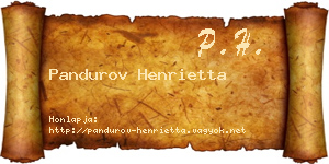 Pandurov Henrietta névjegykártya