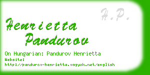 henrietta pandurov business card